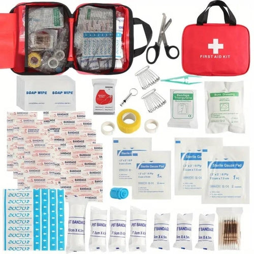 173pcs Large First Aid Kit: Portable Bag