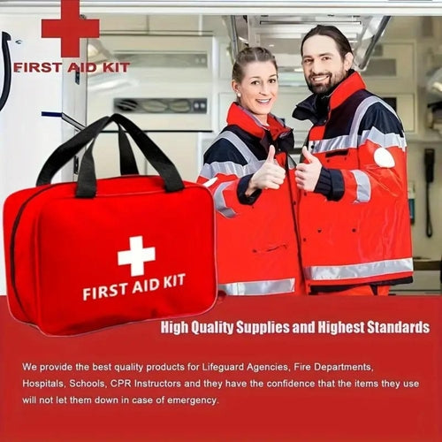173pcs Large First Aid Kit: Portable Bag