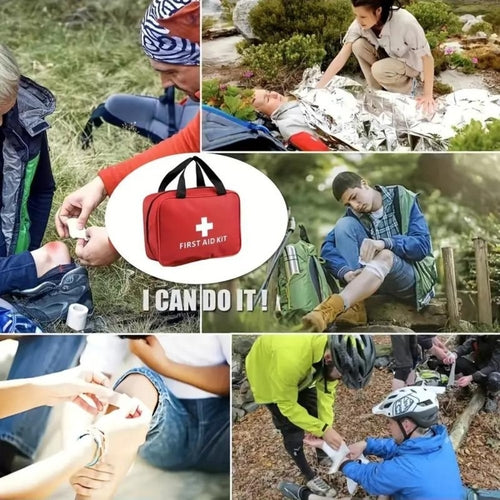 173pcs Large First Aid Kit: Portable Bag