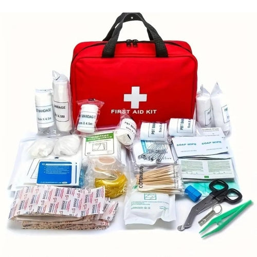 173pcs Large First Aid Kit: Portable Bag
